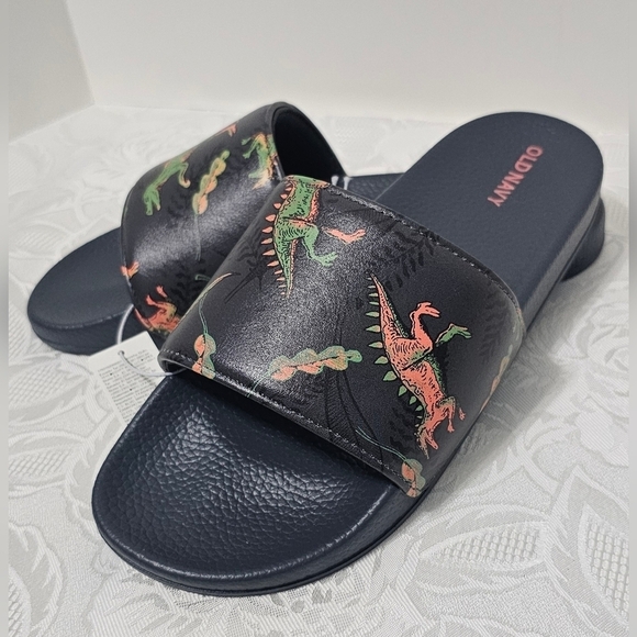 Old Navy Other - Old Navy Dinosaur Printed Slide Sandals Boy 5Y-6Y